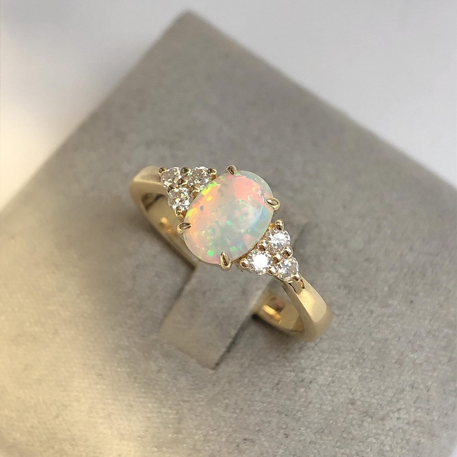 Fire Opal Engagement Ring, Natural fire opal ring, Gold Wedding Ring — free download
