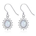 thumbnail image 1 of Fire Opal Hook Dangle Earrings for Women Cz Sterling Silver Ginger Lyne Collection, 1 of 5