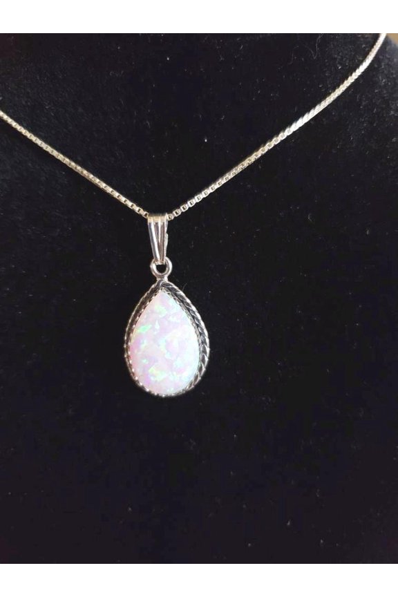 Fire Opal Pendant, Australian Opal, Opal Necklace, October Birthstone, White Oval Pendant, Bridal Necklace, Natural Opal, Sterling Silver