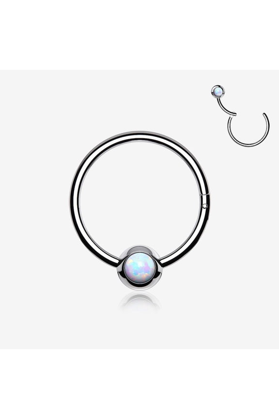 Fire Opal Sparkle CBR Style Seamless Clicker Hoop Ring