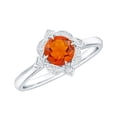 thumbnail image 1 of Rosec Jewels Fire Opal Vintage Inspired Ring with Diamond Accent (AAA Quality), 925 Sterling Silver, US 4.00, 1 of 9