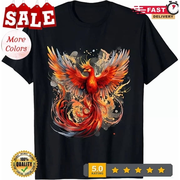 Fire Phoenix Bird Phoenix Rising Rejuvenation Reborn Phoenix T-Shirt, Unisex Tee
