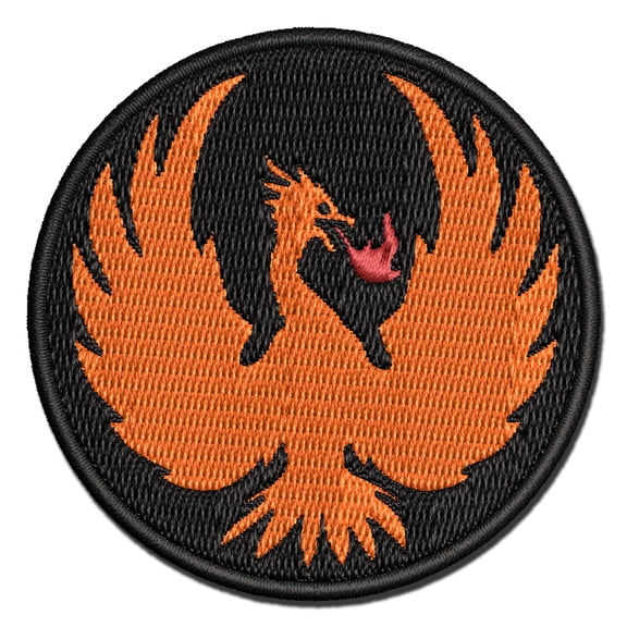 Fire Phoenix Bird Rising Applique Multi-Color Embroidered Iron-On Patch - 3 Inch Medium