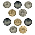 thumbnail image 1 of Fire Phoenix Bird Rising Set of 10 Metal 0.6" (15mm) Sewing Shank Round Buttons - Silver Color, 1 of 5