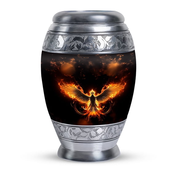 Fire Phoenix Black Background Memorial Urns For Ashes Small - Cremation Urns For Ashes For Men & Women - Keepsakes For Ashes - Adult Urns For Human Ashes - Urns For Ashes (Size -3inch,1pcs)
