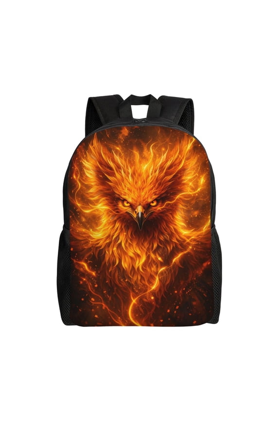 Fire Phoenix Mythical Bird Backpack Large Capacity Laptop Bag for Men and Women
