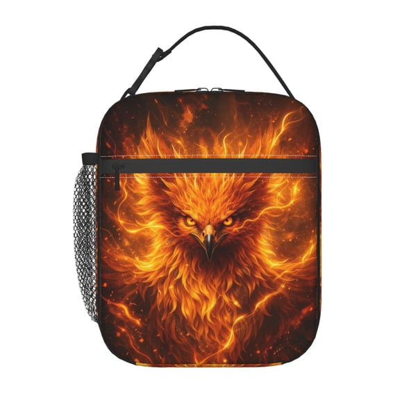 Fire Phoenix Mythical Bird Lunch Bag Portable Thermal Lunch Box for Men and Women
