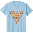 thumbnail image 1 of Fire Phoenix Mythical Bird Rising Born Again Youth T-Shirt for Boy Girl Kids Toddler, Light Blue Color, Size YM, 1 of 5