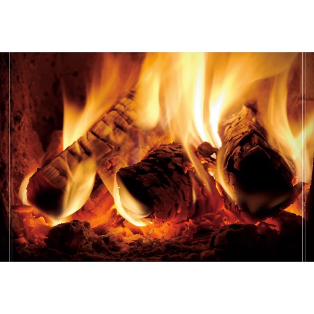 Fire Photo Backdrop Fireplace Burning Firewood Home Decor Poster ...