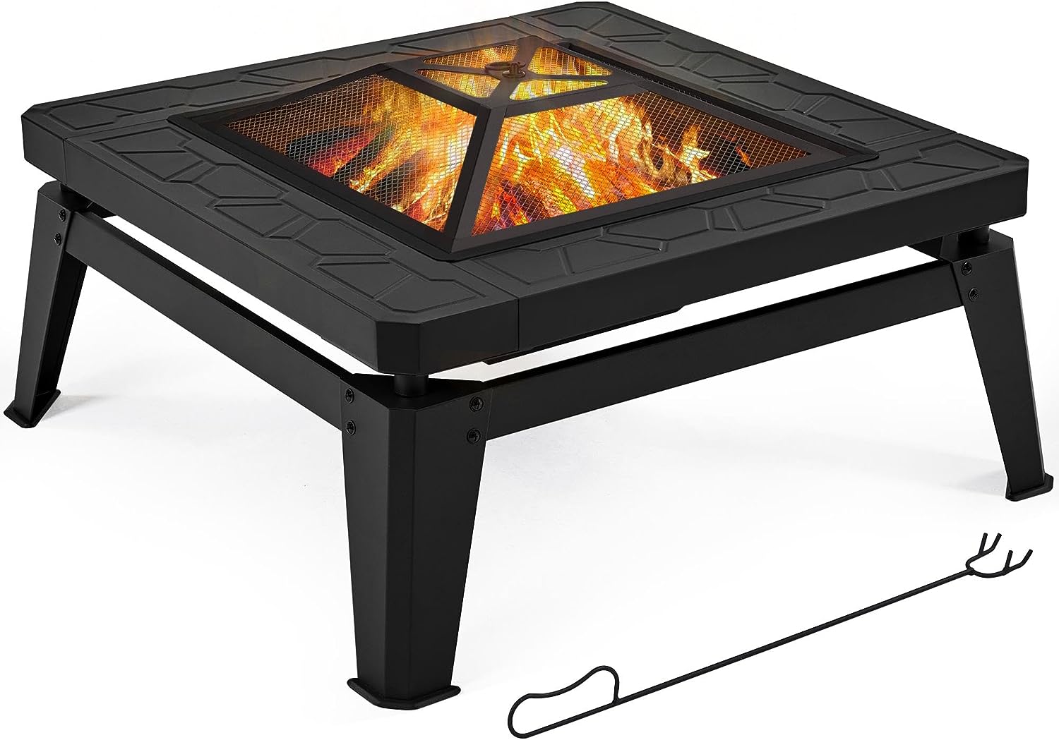 Fire Pit 34.5in Fire Pits for Outside Large Fire Pit Table Futuristic