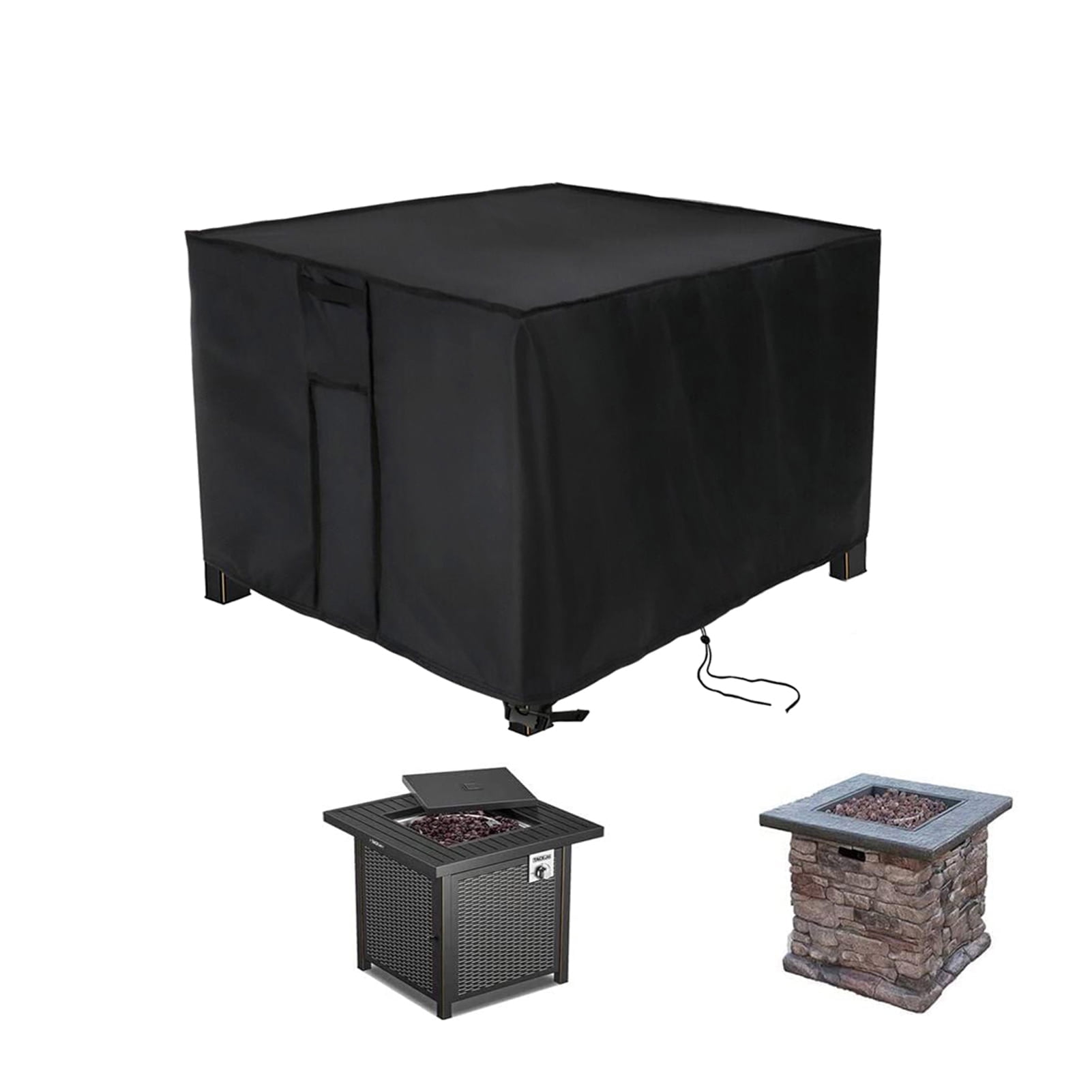 Fire Pit Cover,600D Oxford Square Heavy Duty Waterproof Patio Brazier Cover for Gas Fire Table,28 X 28 X 25 inch