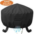 thumbnail image 1 of Fire Pit Cover Round for Fire Pit 30 Inch-36 Inch,420D Heavy Duty Outdoor Fire Pit Cover Full Coverage Patio Outdoor Fireplace Cover, Waterproof,Dustproof and Anti UV, 36" x 20",Black,Weight:0.65lb, 1 of 9