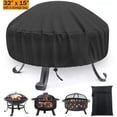 thumbnail image 1 of Fire Pit Cover Round for Gas Fire Pit Cover Fits 28/30/32 in Outdoor Fireplace Cover with Adjustable Drawstring and a Storage Bag,32" x 15"Outdoor Fire Pit Cover,Waterproof,Dust Proof,Anti UV, 1 of 8