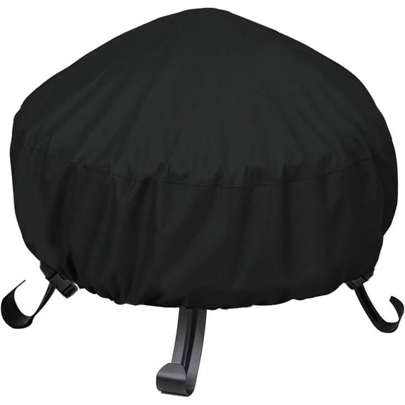 Fire Pit Cover Round for Fire Pit 22-34 Inches, 420D Heavy Duty Waterproof Outdoor Fire Pit Cover