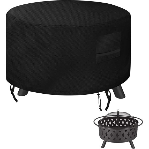 Fire Pit Cover, Waterproof Round Patio Cover for Outdoors Gas Firepit Table and Propane Fire Pit Column