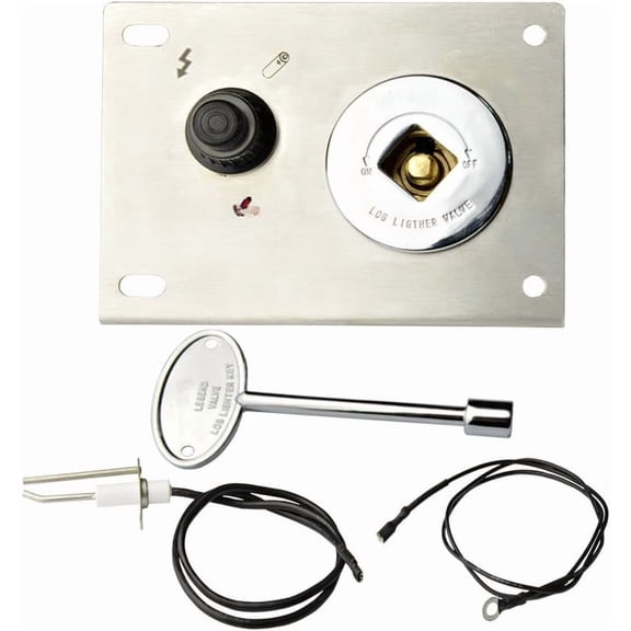 Fire Pit Gas Burner Spark  Kit - Including Push Button Igniter Gas Shut-Off Valve with Key