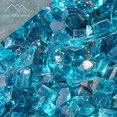 thumbnail image 1 of Fire Pit Glass - Aqua Blue Reflective Fire Glass 1/2" - Reflective Fire Pit Glass Rocks - Blue Ridge Brand™ Reflective Glass for Fireplace and Landscaping, 1 of 3