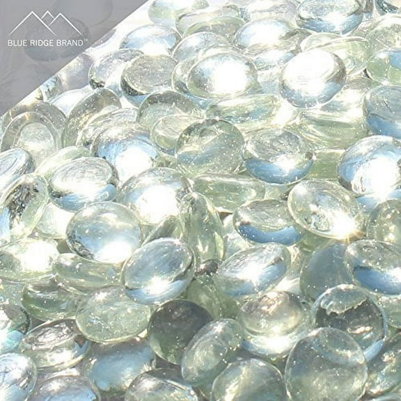 Fire Pit Glass - Crystal Clear Reflective Fire Glass Beads 3/4" - Reflective Fire Pit Glass Rocks - Blue Ridge Brand™ Reflective Glass Beads for Fireplace and Landscaping