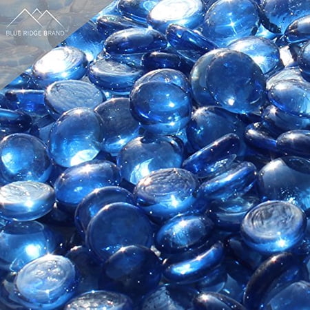 Fire Pit Glass - Light Blue Reflective Fire Glass Beads 3/4" - Reflective Fire Pit Glass Rocks - Blue Ridge Brand™ Reflective Glass Beads for Fireplace and Landscaping
