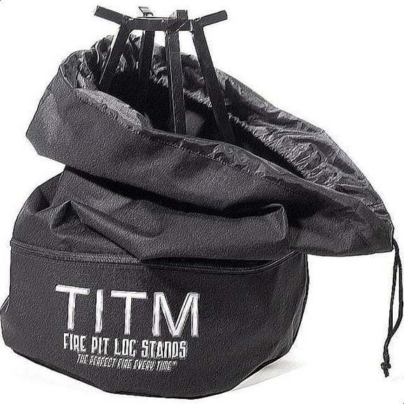 Fire Pit Log and Cooking Stand with Carry Bag Accessory