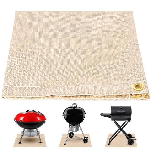 Fire Pit Mat 40"x40" Fireproof Wood Stove Under Grill Mat Fireproof Stove Mat Fire Resistant Mat Fiberglass Fireproof Floor Tent Campsite Insulation Protection for Outdoor BBQ Campsite, 1 Pc