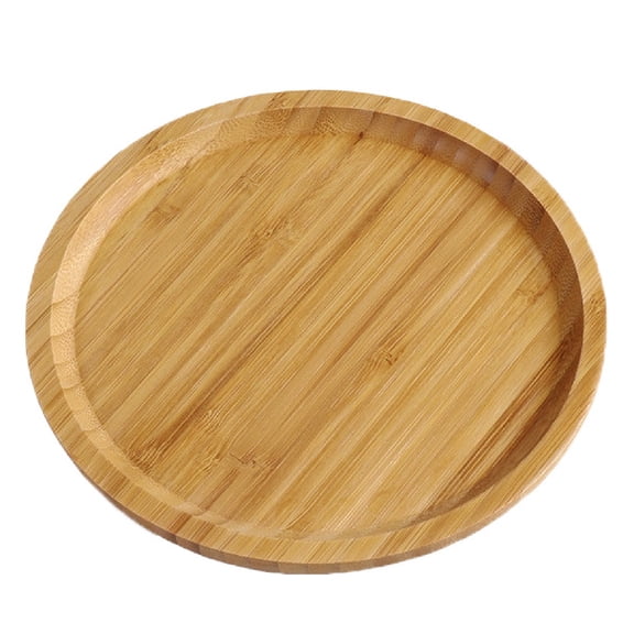 7.87 Inches Bamboo Candle Holder Tray,Bexikou Round Decorative Tray for Coffee Table,Small Serving Tray for Home Decor,Centerpiece, Bathroom(1 Pack)