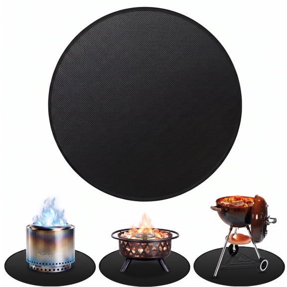Fire Pit Mat for Solo Stove Bonfire, 48" Double-Sided Fireproof Deck Protector (Round BBQ Pad for Patio, Lawn & Outdoor Accessories)
