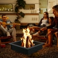 thumbnail image 1 of 36" x 36" Square Fire Pit Ring, 30" Inner Size, Heavy-Duty Steel, Powder Coated Black, for Outdoor Wood Burning, DIY Fire Pit, Above or In-Ground, Easy Assembly, Portable for Backyard, Camping & BBQ, 1 of 9