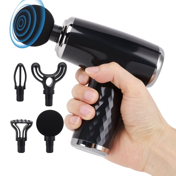 Mini Massage Gun 3200 Rpm 6 Modes Deep Tissue Percussion Fascia Massager Gun Low Noise for Gym Post Workout Black