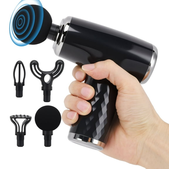 Mini Massage Gun 3200 RPM 6 Modes Deep Tissue Percussion Fascia Massager Gun Low Noise for Gym Post Workout Black