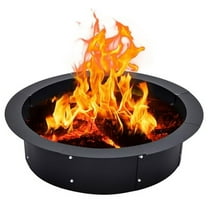 Fire Pit Ring, 3.0mm Thick Metal Steel Duty Solid Round Fire Pit Insert, DIY Fire Pit Liner Campfire Ring Above or In-Ground
