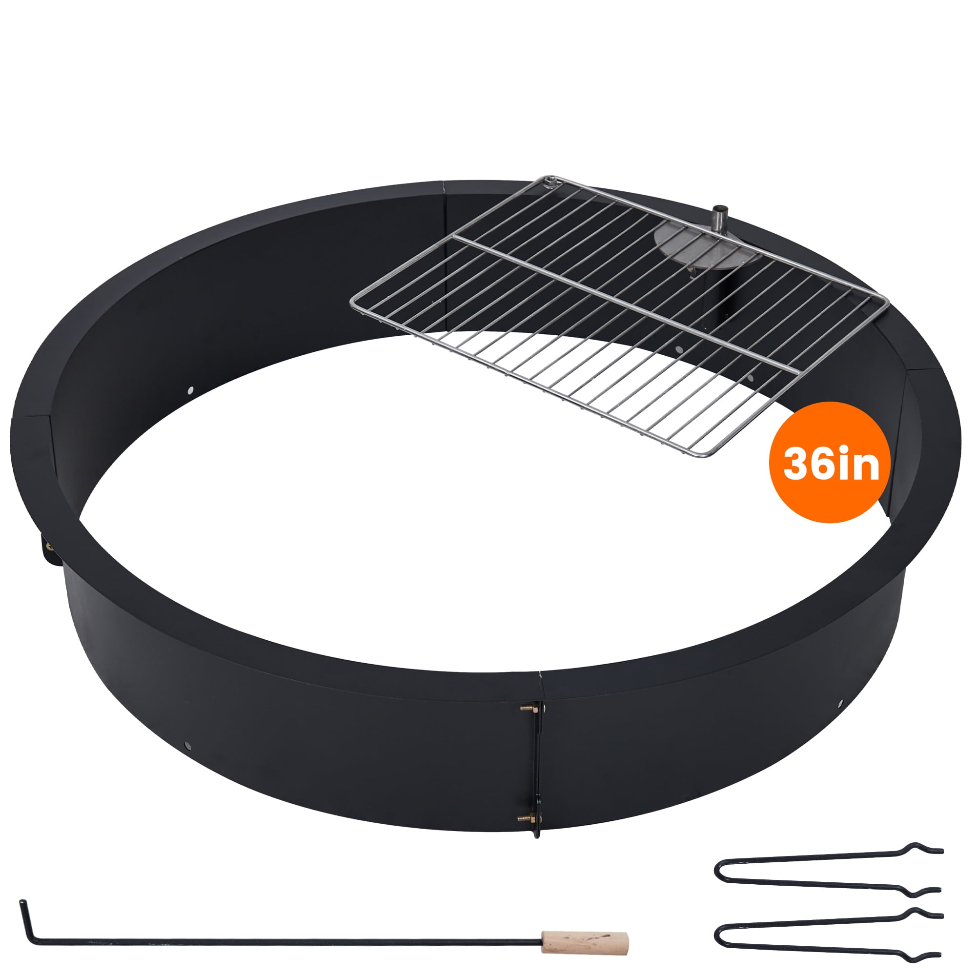 Fire Pit Ring,Heavy Duty Steel Fire Pit Liner,Round Firepit Rim Insert