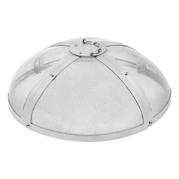 Fire Pit Screen 20 Inch, Heavy Duty Steel Cover, Outdoor Firepit Lid Replacement, Easy Lift Ring Handle, Patio Backyard Spark Cover