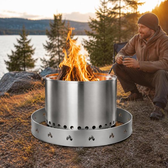 Fire Pit Stand, 27 Inch, 430 Stainless Steel, Portable, for Solo Stove Yukon, Outdoor Support Frame