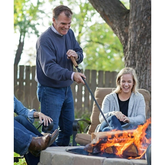 Fire Pit Stoker Poker® L 33" - High Temperature Heavy Duty Steel Blow Through Airflow Valve Firepit Stoker Tool for Outdoor Pits and Campfire - Long Fire-Poker 33"