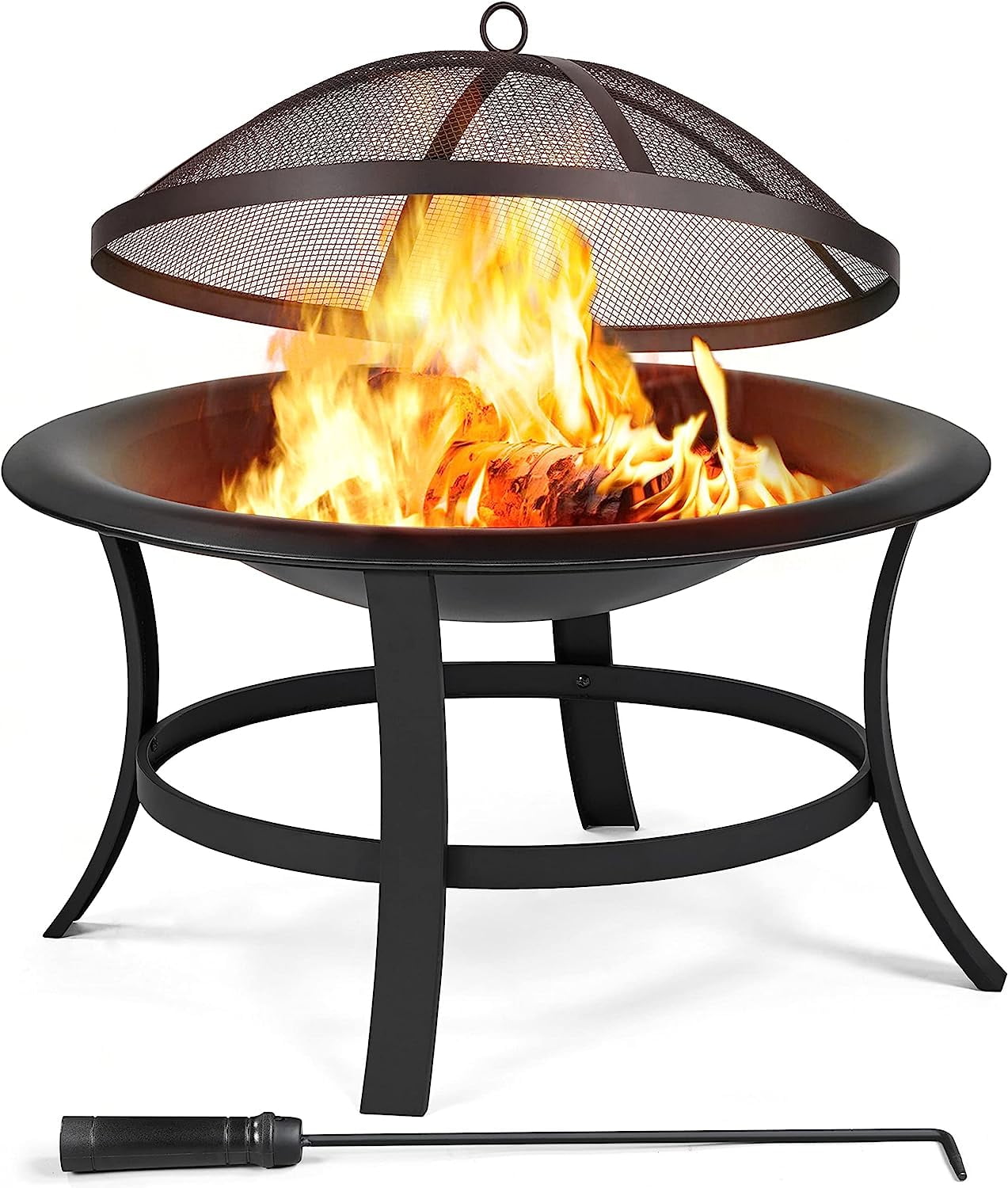 Fire Pits 29In Fire Pit For Outside Round Wood Burning Burning Firepits