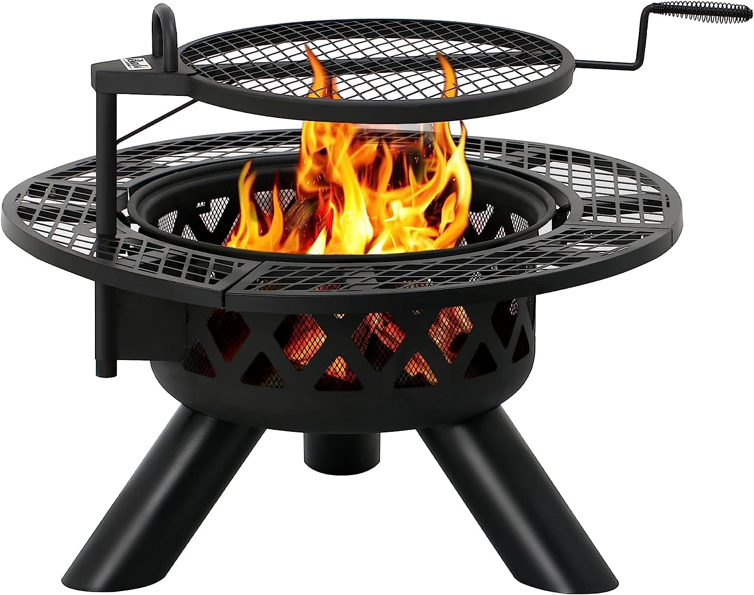 Fire Pits Outdoor Wood Burning, Wood Fire Pit With Cooking Grate Outdoor Fireplace With Cooking