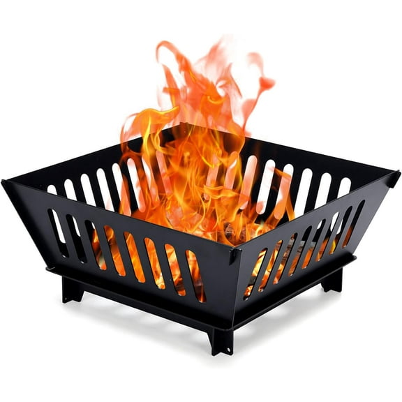 28” Outdoor , Rolling Patio Wood Burning Firepit with Lockable Doors ...