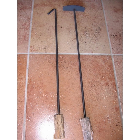 Fire Place Tools Pit Clean Out & Wood Poker Tools BBQ Grill Smoker Man Christmas