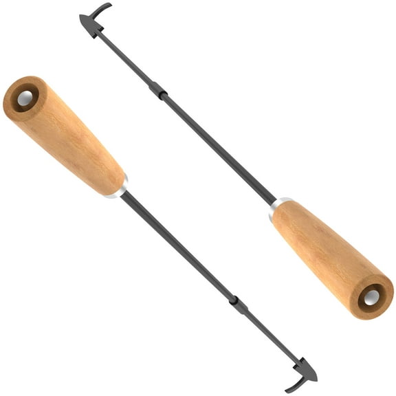 Fire Poker 32 Inches Fire Pit Poker Rust Resistant Iron Campfire Poker with Wood Handle Portable Fire Poker Stick for Camping Fireplace Wood Stove