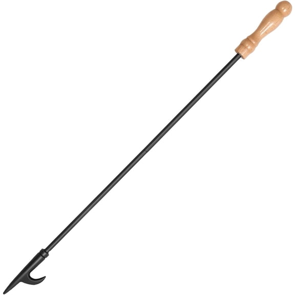 Fire Poker for Fire Pit, 32 inch Fireplace Poker Premium Solid Steel Fire Pit Poker Campfire Poker for Fireplace Camping Wood Stove Indoor and Outdoor - Rust Resistant Black Finish