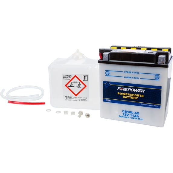 Fire Power Battery W/ACID CB10L-A2 Compatible With Yamaha XV250 Route 66 1988-1990