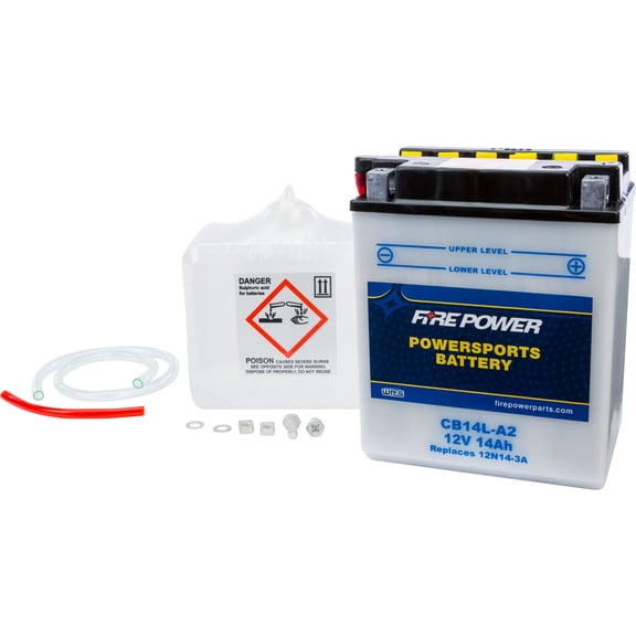 Fire Power Battery W/ACID CB14L-A2 Compatible With Yamaha XS650 1975-1981