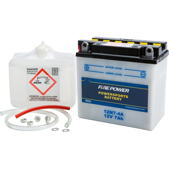Fire Power Heavy Duty Battery W/ACID 12N7-4A Compatible With Suzuki GT500 1976-1977