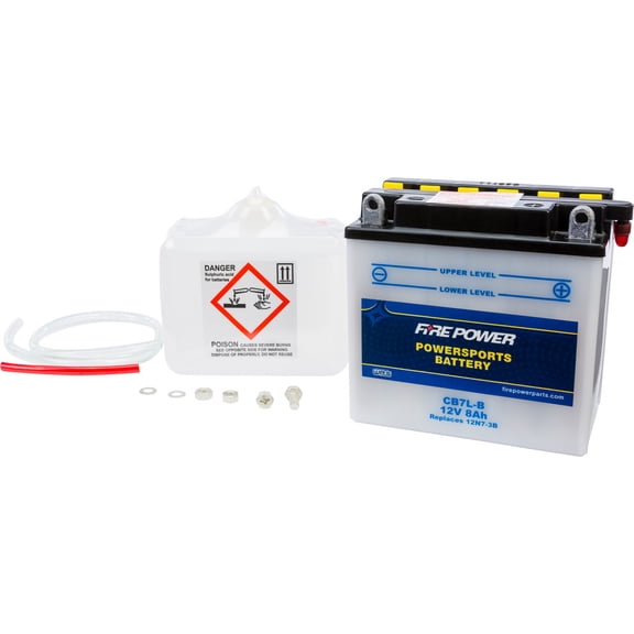 Fire Power Heavy Duty Battery W/ACID CB7L-B Compatible With Yamaha SnoScoot 82" 1990