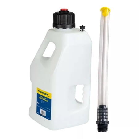 Fire Power LC Utility Container White 5 Gal w/Filler Hose Push-In Plug Clear 12"