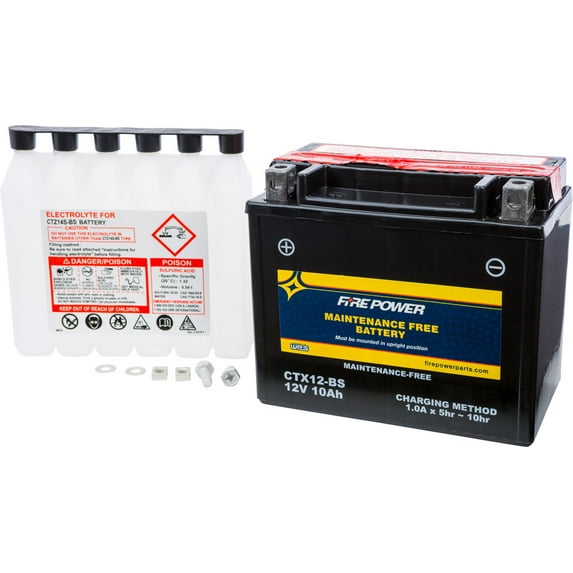 Fire Power Maintenance Free Battery CTX12-BS Compatible With Kawasaki Zr-7S 2001-2005