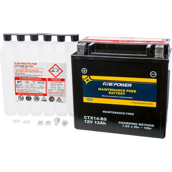 Fire Power Maintenance Free Battery CTX14-BS Compatible With BMW R1200GS Adventure 2006-2017