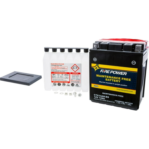 Fire Power Maintenance Free Battery CTX14AH-BS Compatible With Polaris Trail Boss 325 1999-2002