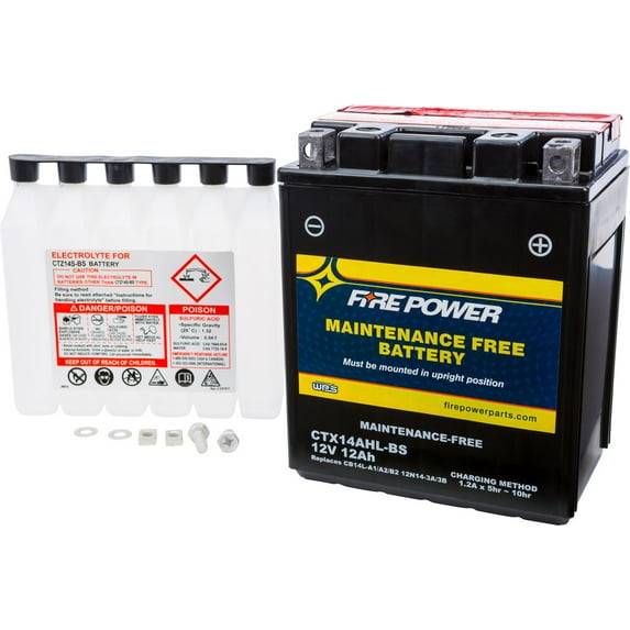 Fire Power Maintenance Free Battery CTX14AHL-BS Compatible With Arctic Cat Jag 340 1990